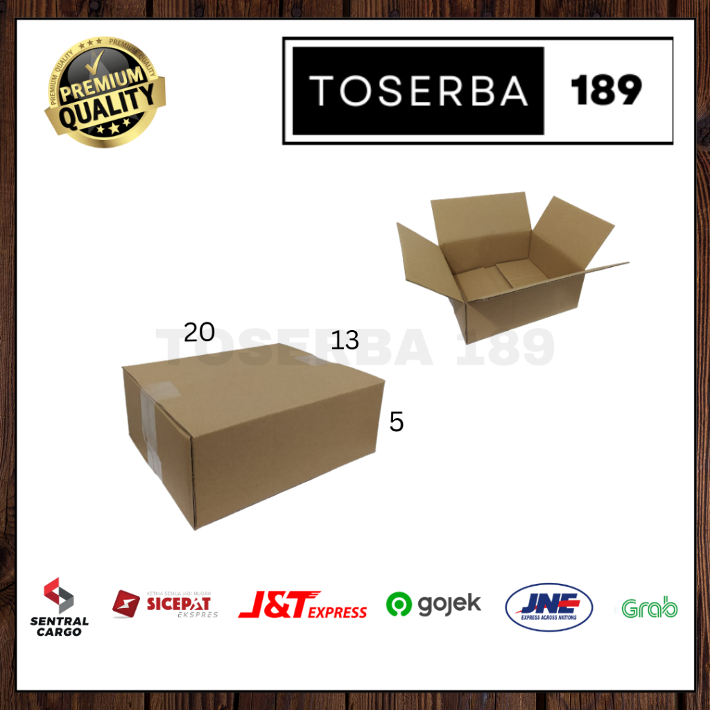 

kotak kardus box packing uk 20x13x5 SHEET POLOS