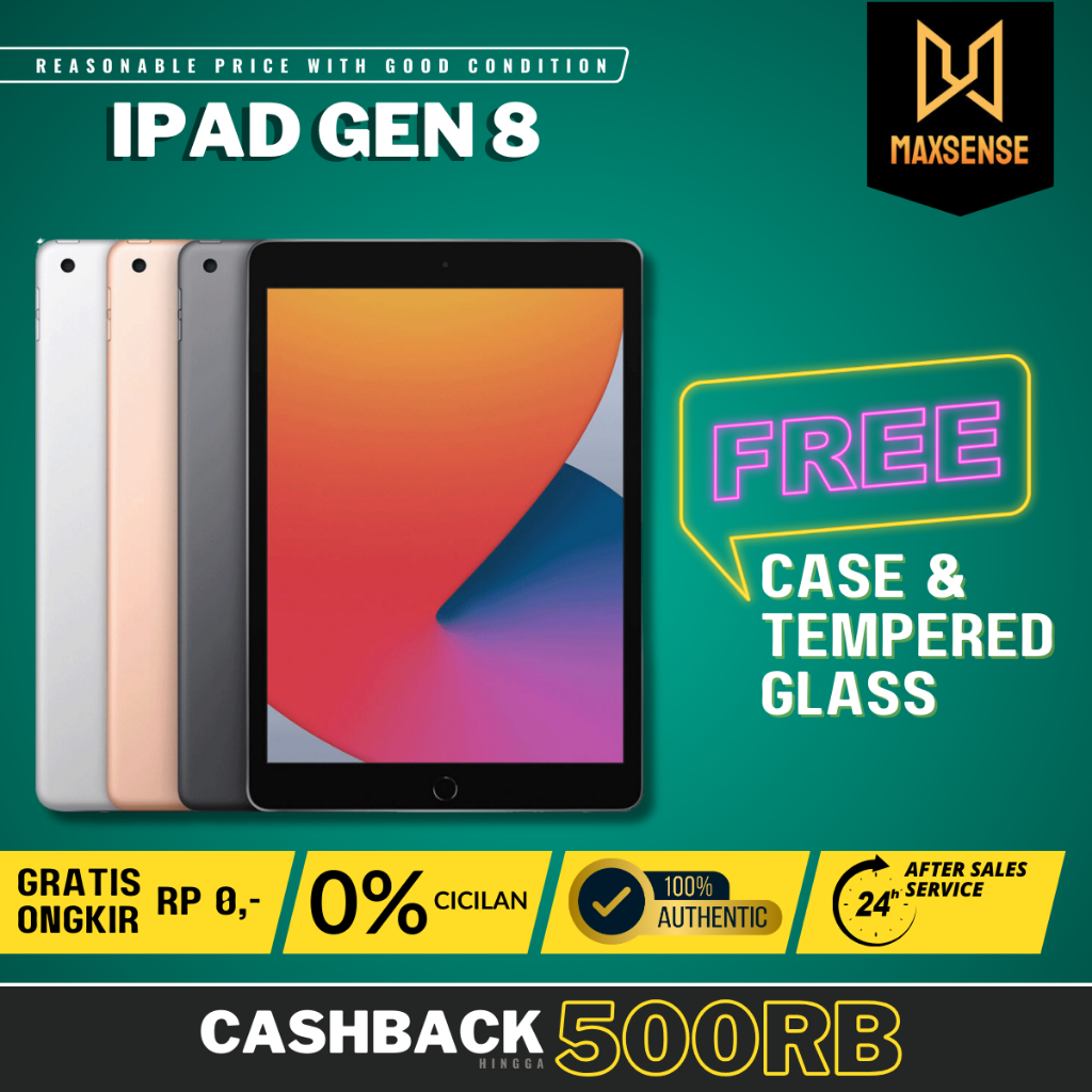 iPad 8 7 6 5 128GB 32GB WiFi Only Wifi Cell Fullset Second Resmi Apple