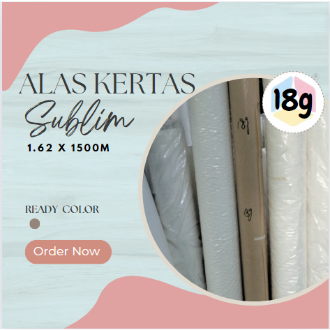 

Pelapis kertas sublim 18g/Alas sublimasi 18g warna cream