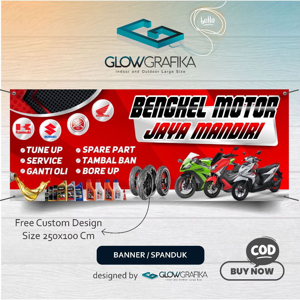 Cetak Spanduk Banner Bengkel Motor