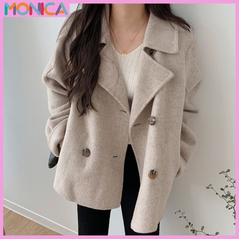 Monica Wool Outer Korean Winter Premium Outerwear Short Coat Import blazer wanita style korean blaze