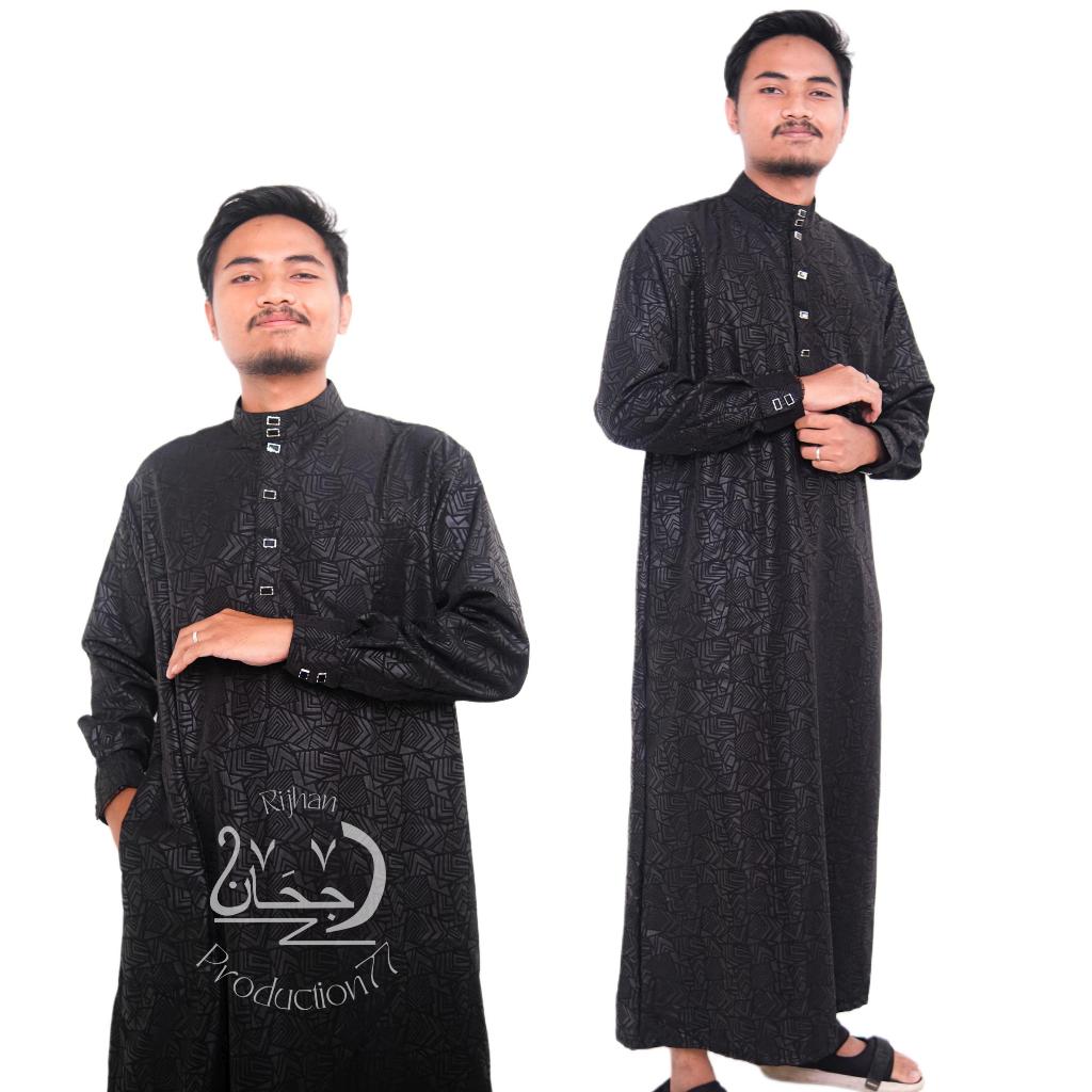 Promo Terbaru Jubah Gamis Pria Dewasa Manset Motif Emboss Mewah Exclusive Premium Al Haramain