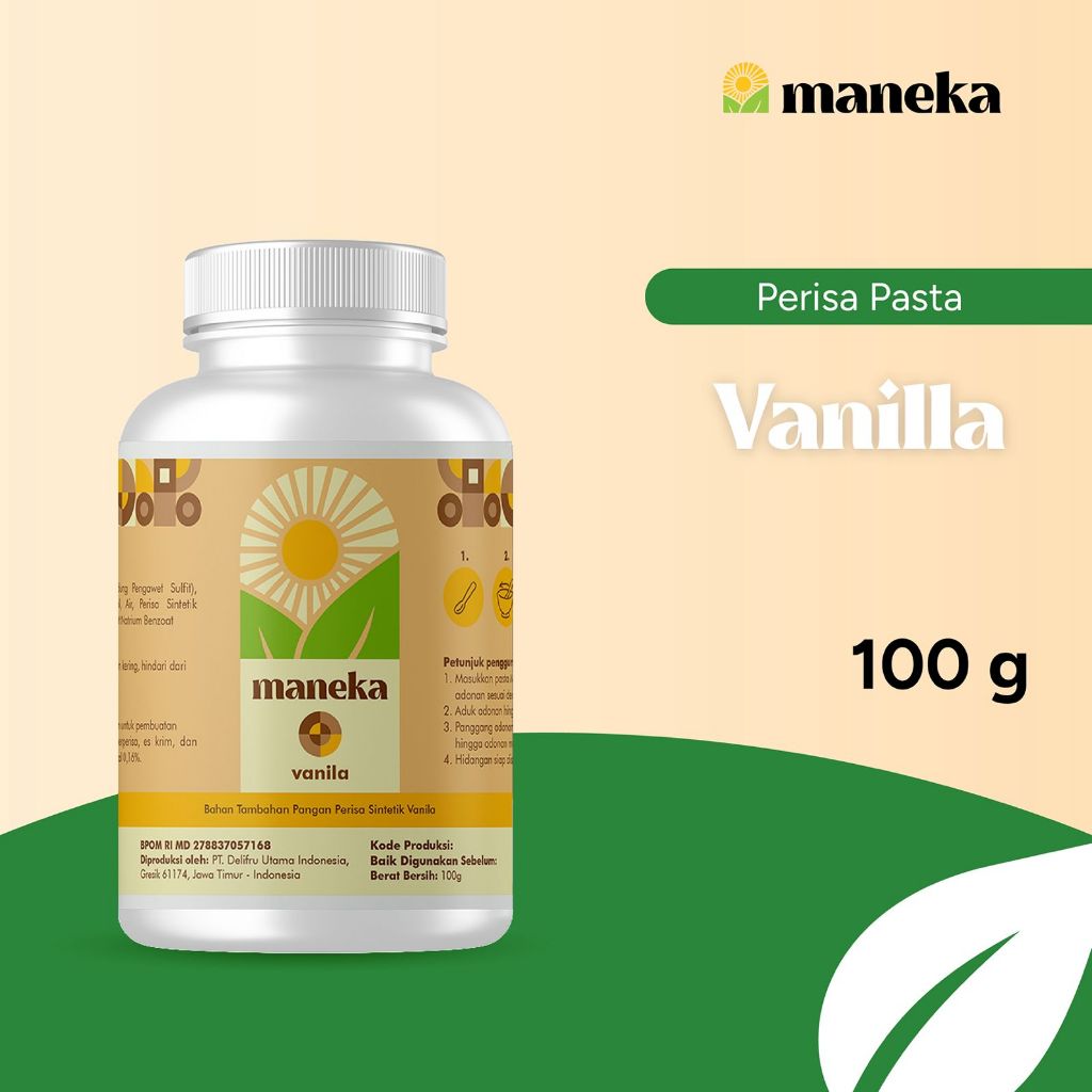 

Maneka Vanilla Perisa Pasta - Aroma Perasa & Pewarna Makanan Rasa Vanilla 100 ML