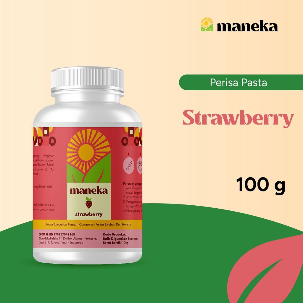 

Maneka Strawberry Perisa Pasta - Aroma Perasa & Pewarna Makanan Rasa Stroberi 100 ML
