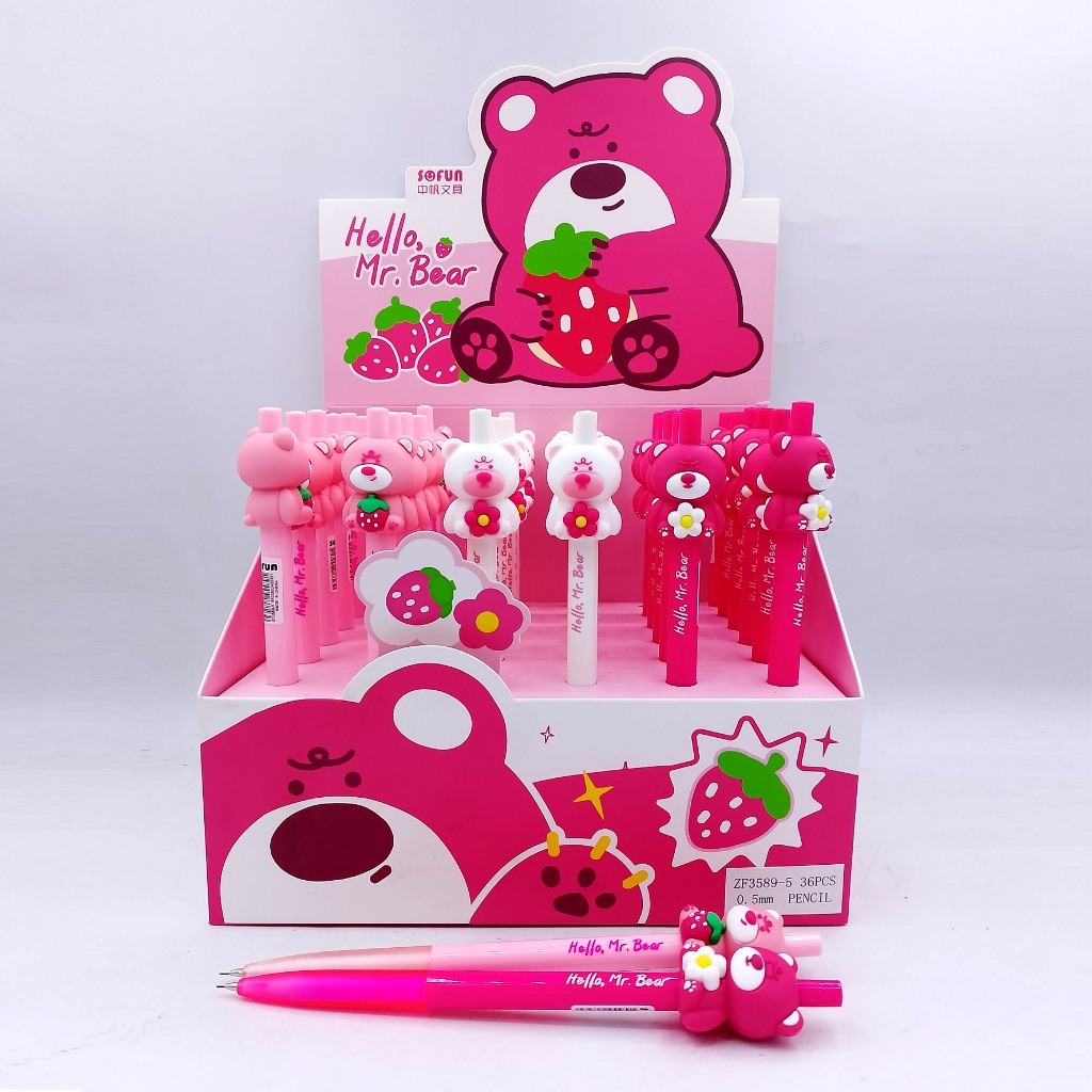 

SOFUN MECHANICAL PENCIL ZF3589-5 - Pensil Mekanik Fancy Karakter Motif Hello Mr. Bear