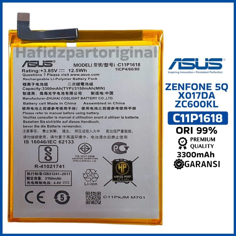 Baterai Batre Battery C11P1618 Asus Zenfone 5Q New