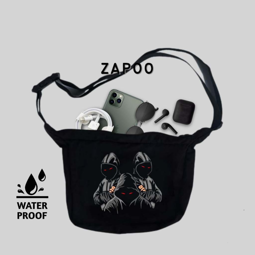 Tas pria selempang distro waterproof tas cowok mini motif bergambar keren kekinian