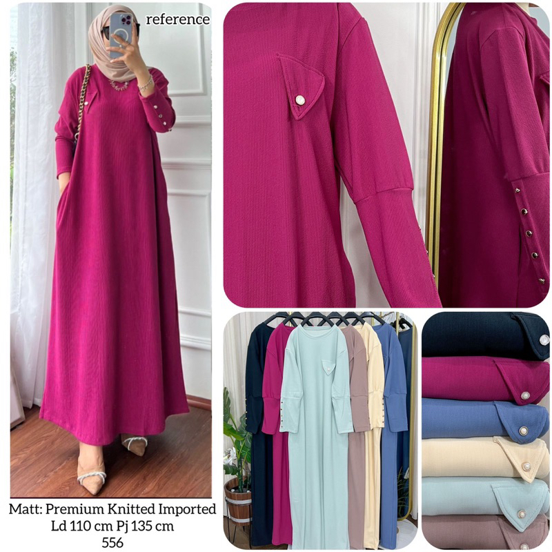 Devia Gamis Knit Import | gamis busui | dress busui | dress knit busui | dress adem sehari sehari | 
