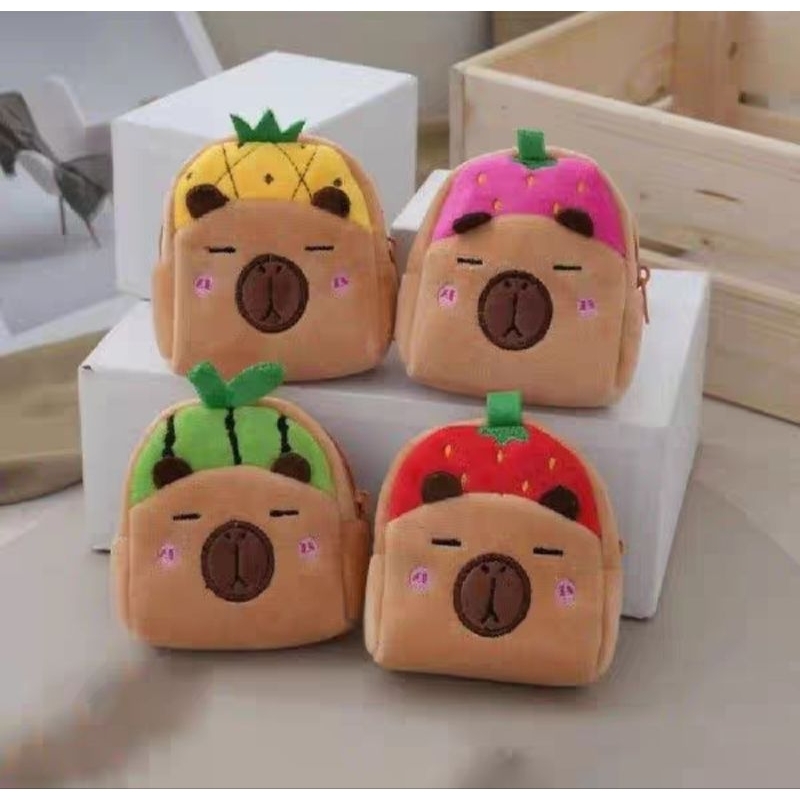 Lovely- Dompet koin bulu capybara cinnamoroll / dompet koin sanrio cinnamoroll