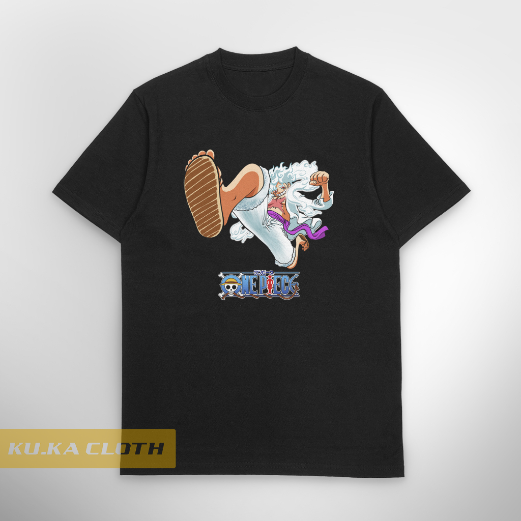Baju Kaos Distro Pria One Piece Luffy Gear 5 jump