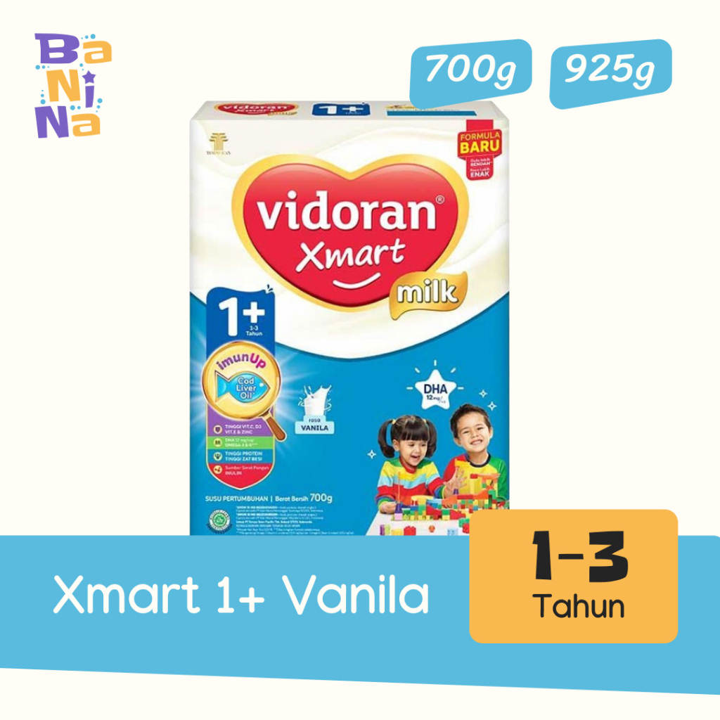 Vidoran XMart 1+  Susu Formula Bayi 1-3 Tahun 700g, dan 925g