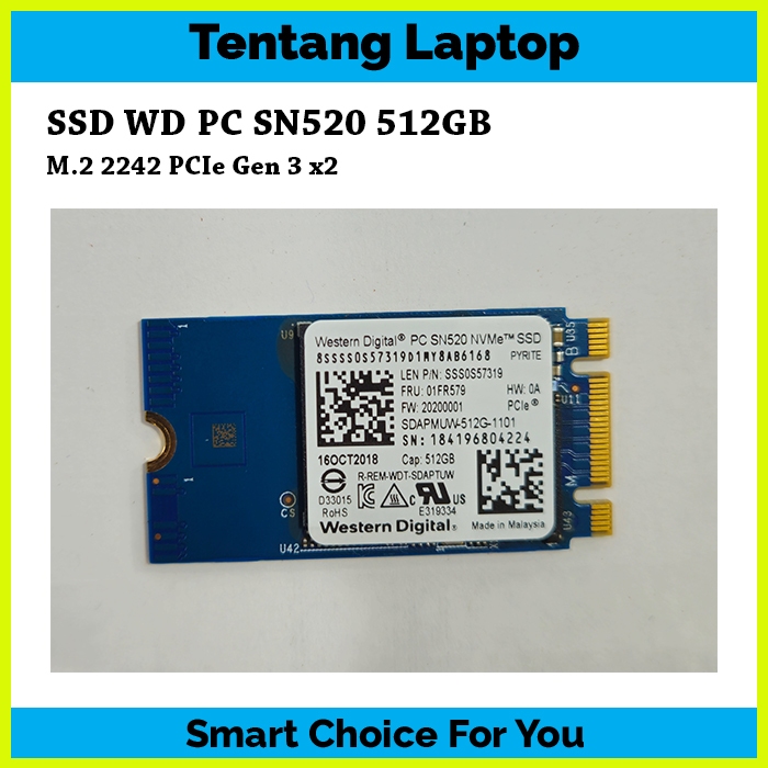 SSD WD SN520 M.2 2242 2230 512GB SSD M2 2242 NVME SSD M.2 NVME 2230 2242 512GB - SSD WWAN