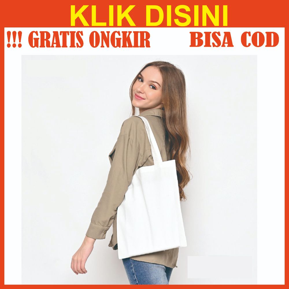 Tote Bag Blacu Polos - Tas Belanja Kain Goodie Bag Shopping Totebag
