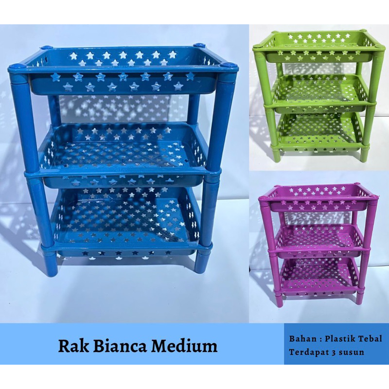 RAK BIANCA SERBAGUNA MEDIUM & JUMBO / RAK BIANCA 3 SUSUN / RAK SERBAGUNA MEDIUM /RAK PLASTIK 3SUSUN