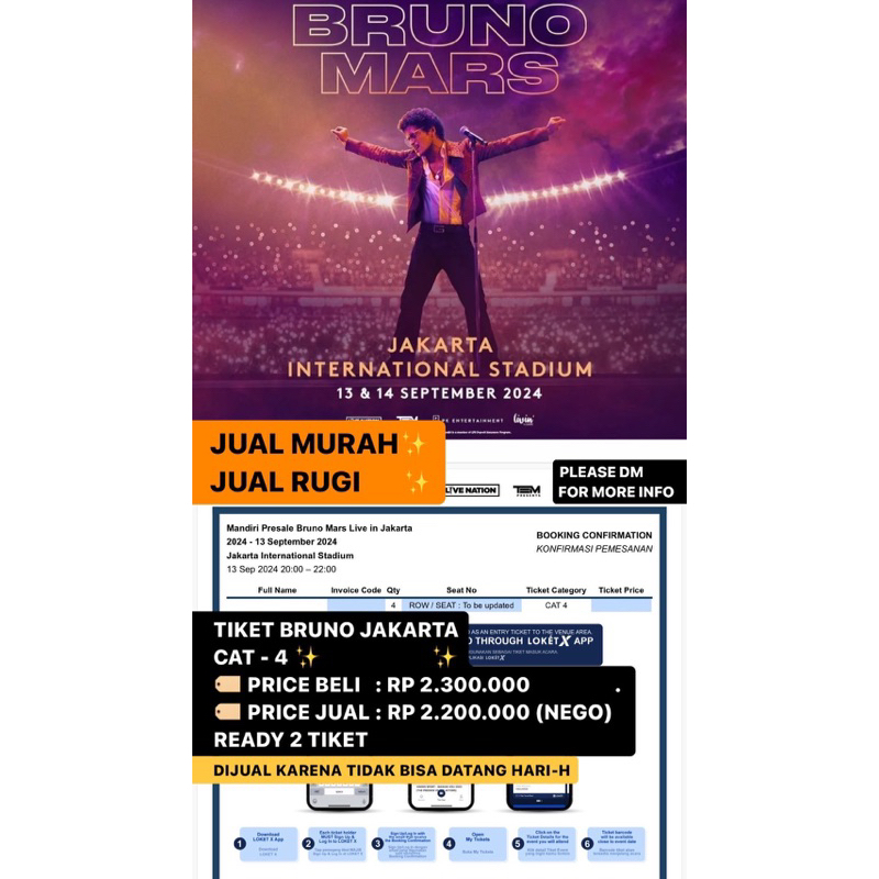 WTS TIKET KONSER BRUNO MARS CAT 4