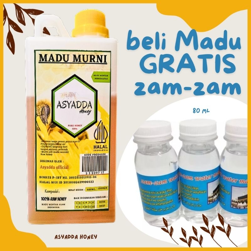 

Madu Asli Raw Honey 1 Kg BONUS air Zam-Zam 80 ml