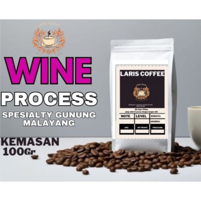 

kemasan 100gr wine process spesialty gunung manglayang Jawa barat