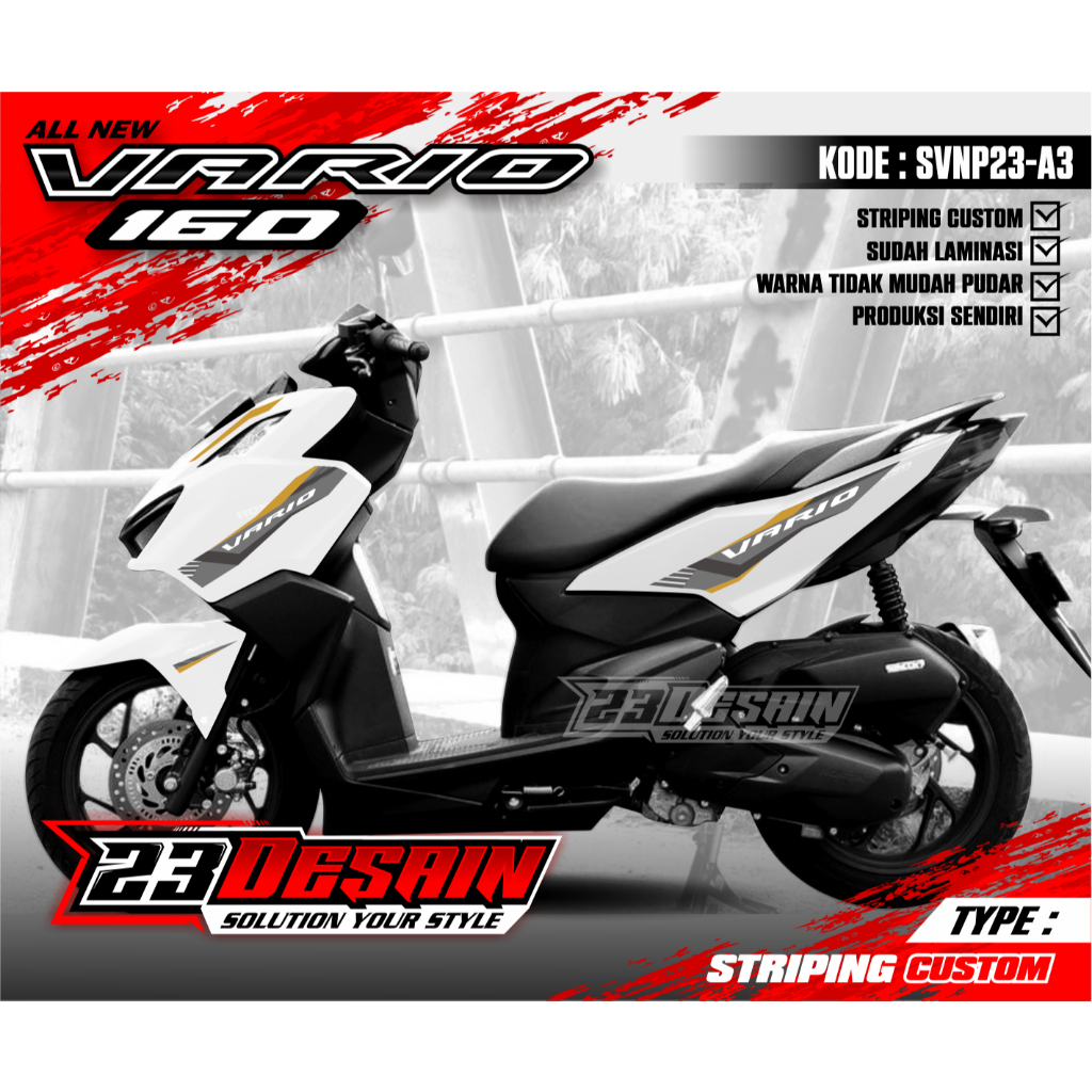 Striping vario160 stiker vario 160 deca vario 160 Cutting Sticker Vario 160 All New - Aksesoris Moto