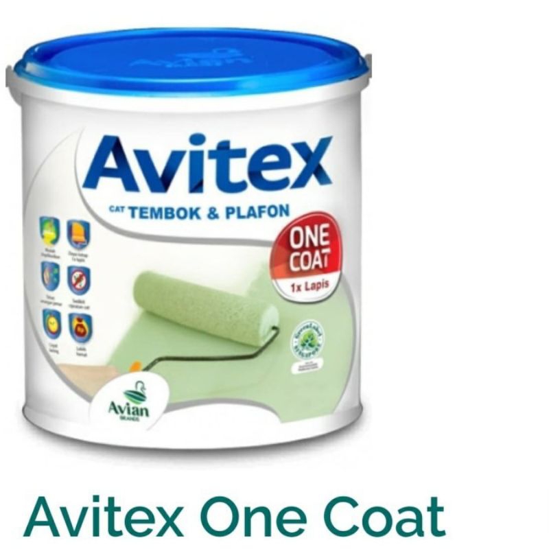 Cat tembok Avitex One coat 1 lapis cukup