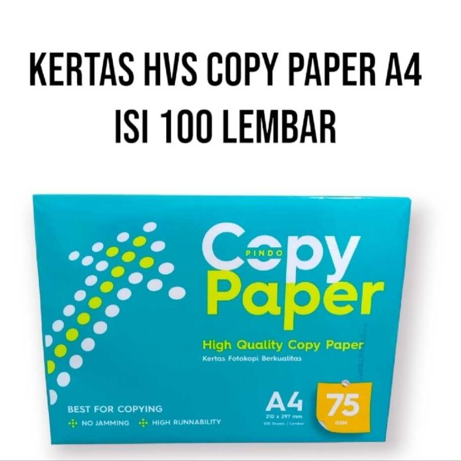 

AS888 - KERTAS HVS UKURAN A4 / COPY PAPER / KERTAS FOTOKOPI 75 GSM ISI 100 LEMBAR