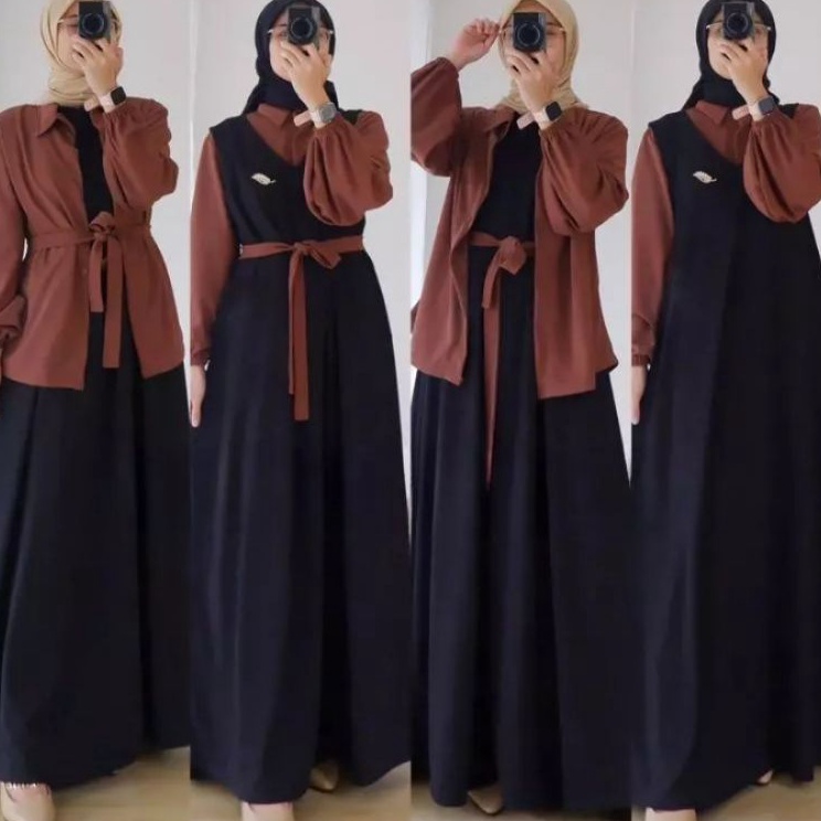 Sedia Gamis Overall  Gamis Terbaru 224 Lebaran Wanita Import Terbaru Crinkle Airflow Size Big Jumbo 