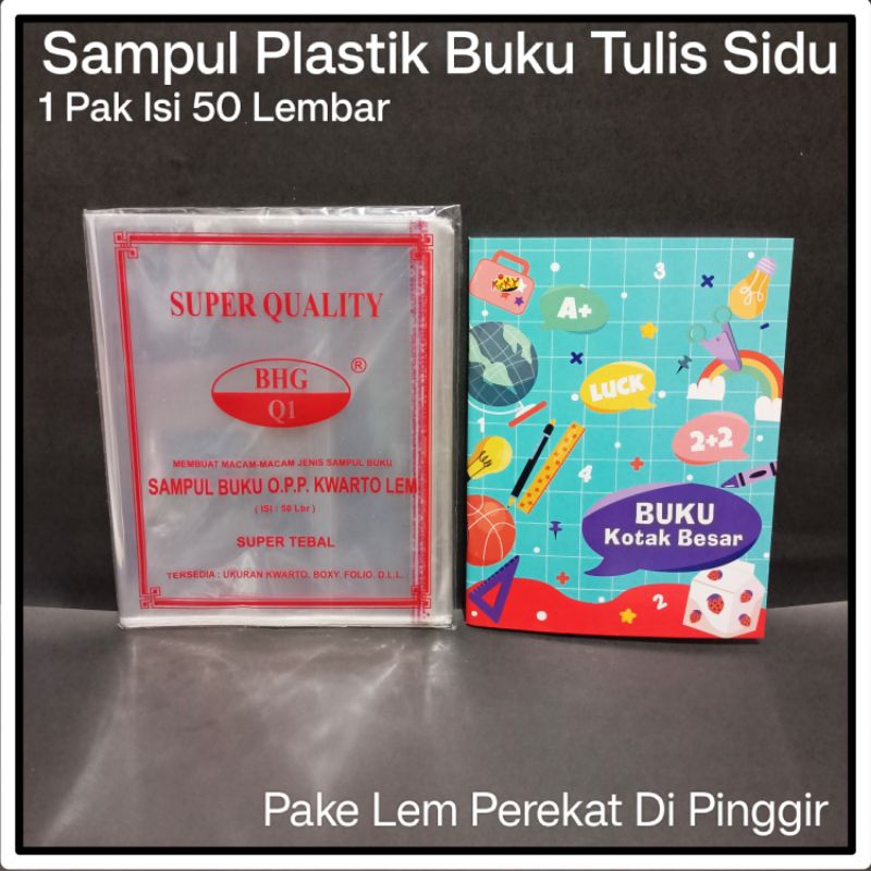 

1 Pak Sampul Buku Plastik Isi 50 Lembar BHG ( Ukuran Kwarto )