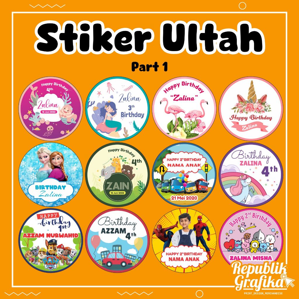 

STIKER ULANG TAHUN - STIKER LABEL ULTAH - STIKER ULTAH ANAK