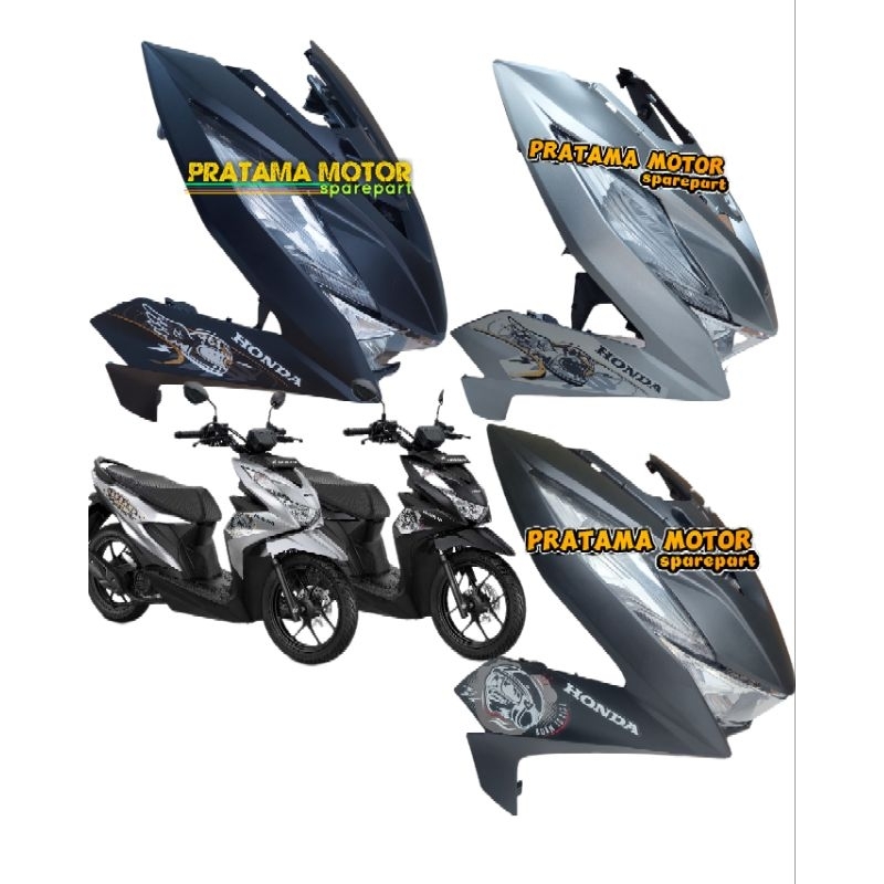 Tameng Body Depan Beat Street New Hitam Doff K1A 2020 2021 2022 2023