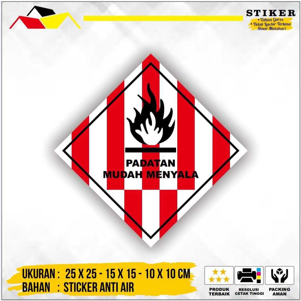 

Stiker Simbol Label K3 Limbah B3 Hazmat Padatan Mudah Menyala