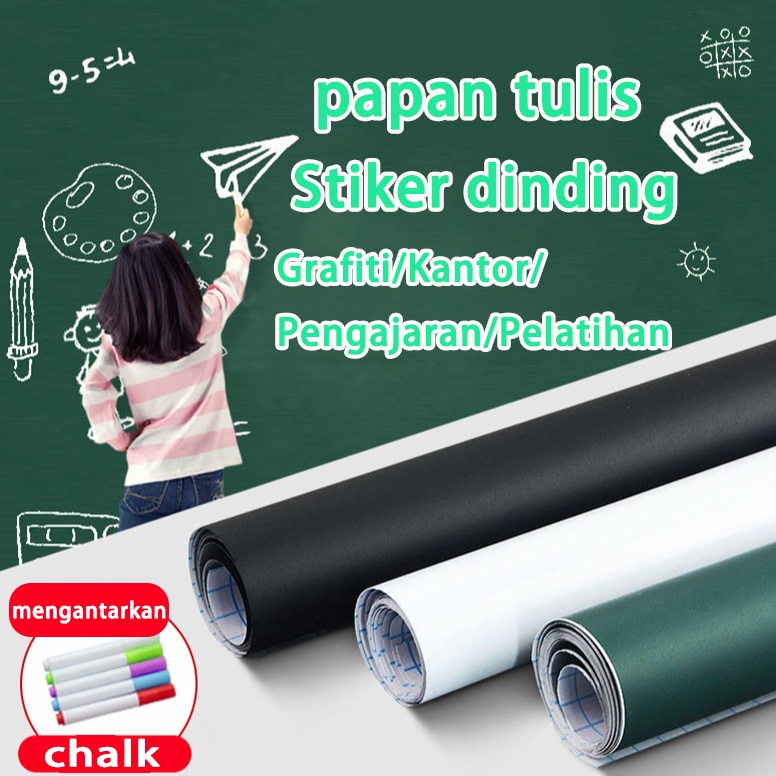 

Meroket 45 x 2 CM 9 X 2 CM Stiker Papan tulis Whiteboard Blackboard Spidol Kapur tempel hitam putih hijau