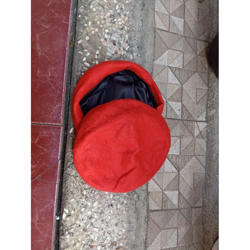 Topo Baret anak warna merah kopassus/baret gerak jalan