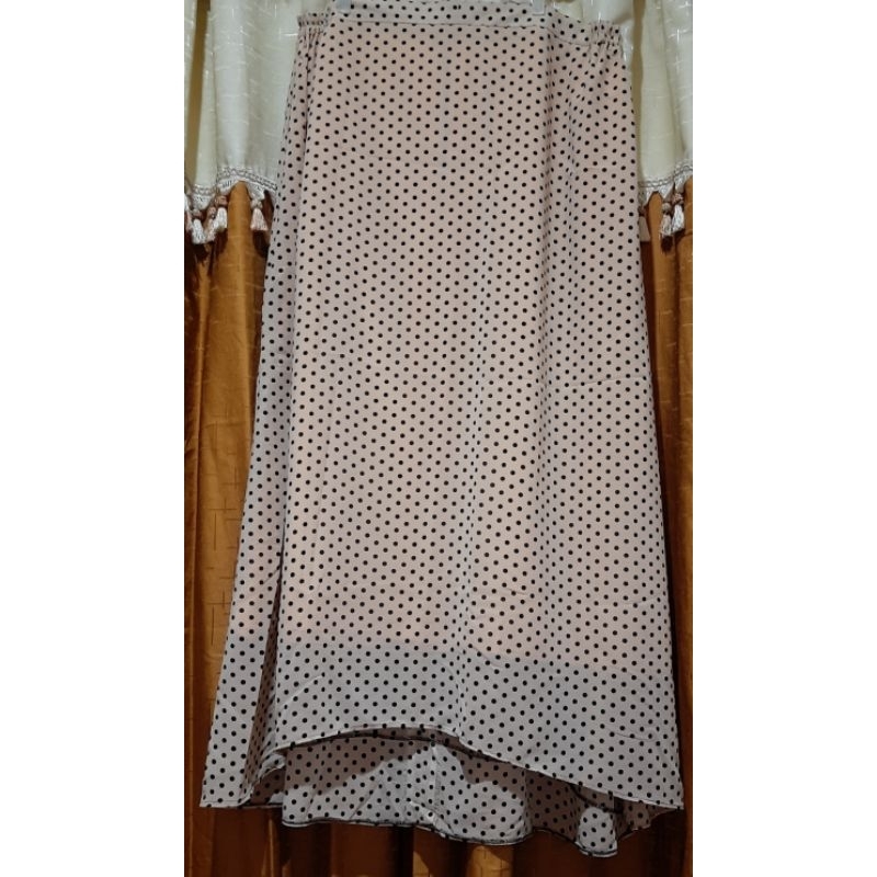 Rok Motif Polkadot Panjang Wanita Jumbo Big size / Polka dot long skirt New