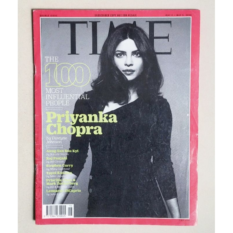 Majalah Time Magazine 2 May 2016 : Cover Priyanka Chopra - Stephen Curry - The Rock - Adele - Karlie