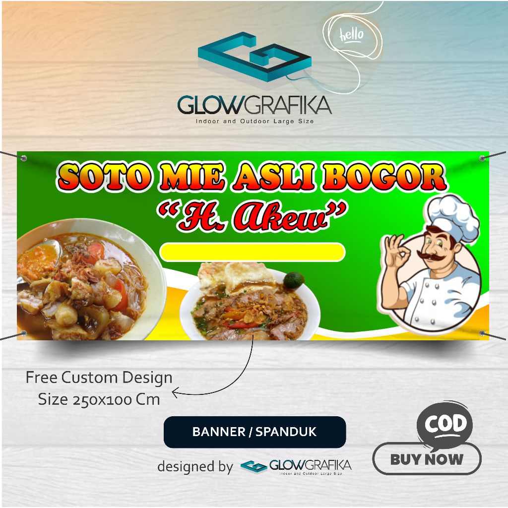 Cetak Spanduk Banner Soto Mie Asli Bogor Custom