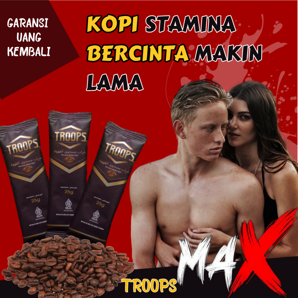 Kopi Troops MAX Herbal Stamina Pria Energi Joss Tahan Lama Aman- Bukan Kopi Golo Ginseng Virex Greng