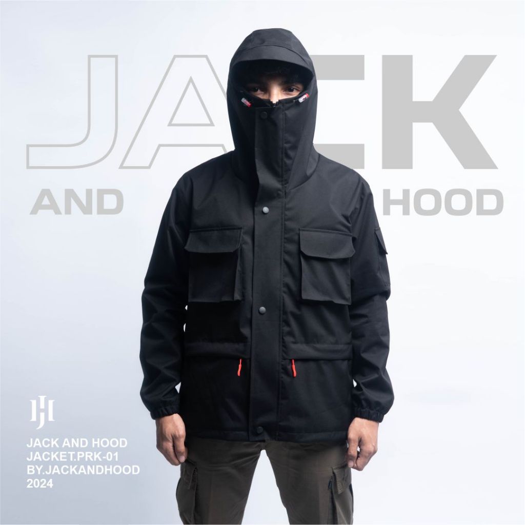 JACK AND HOOD Jaket Anorak | Jaket Parka Pria | Black