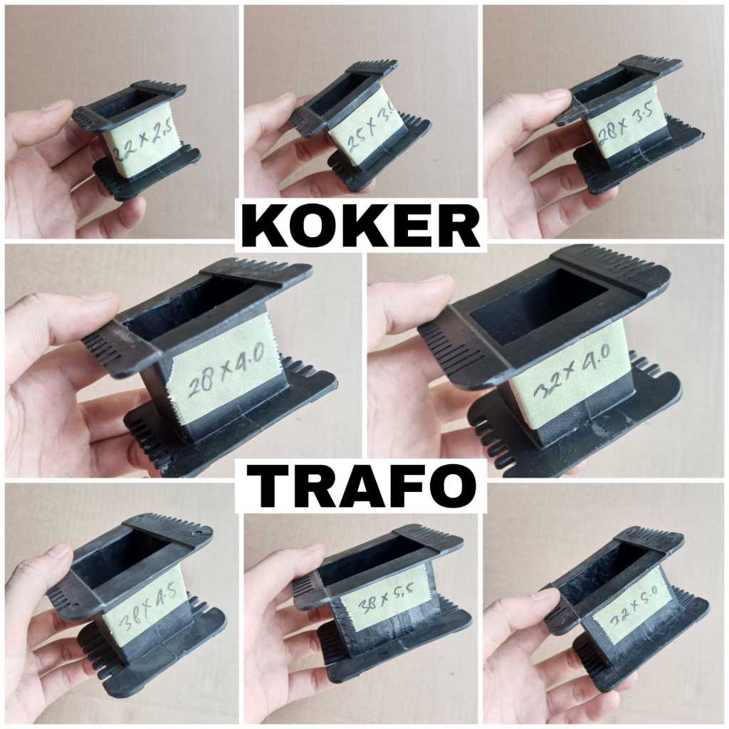 Koker Trafo Semua Ukuran Bobbin dudukan Besi Plat Kern Trafo Bahan Plastik Berkualitas Tahan Panas