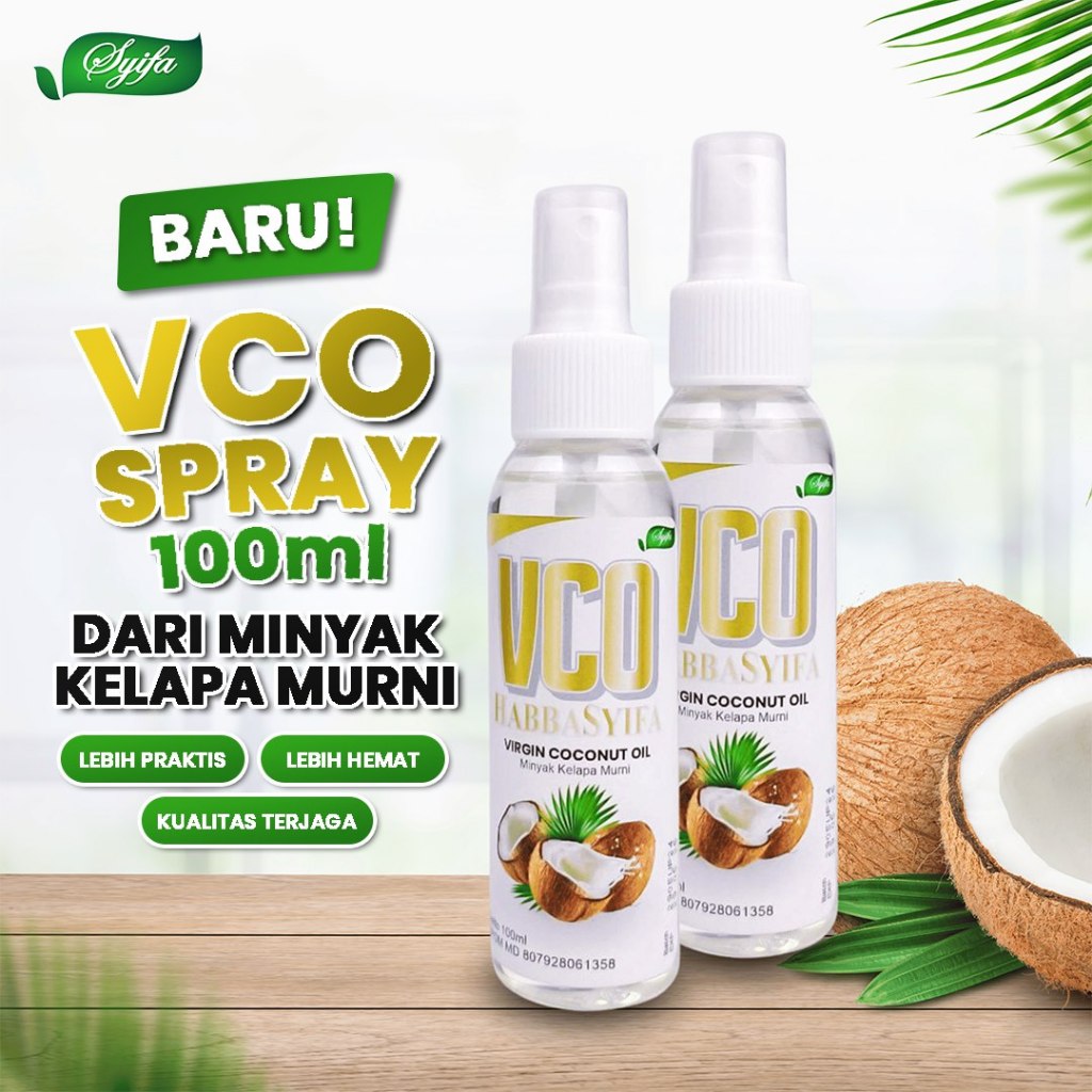 

VCO Virgin Coconut Oil Spray 100 ml Minyak Kelapa Murni | 100% Organic | Alami