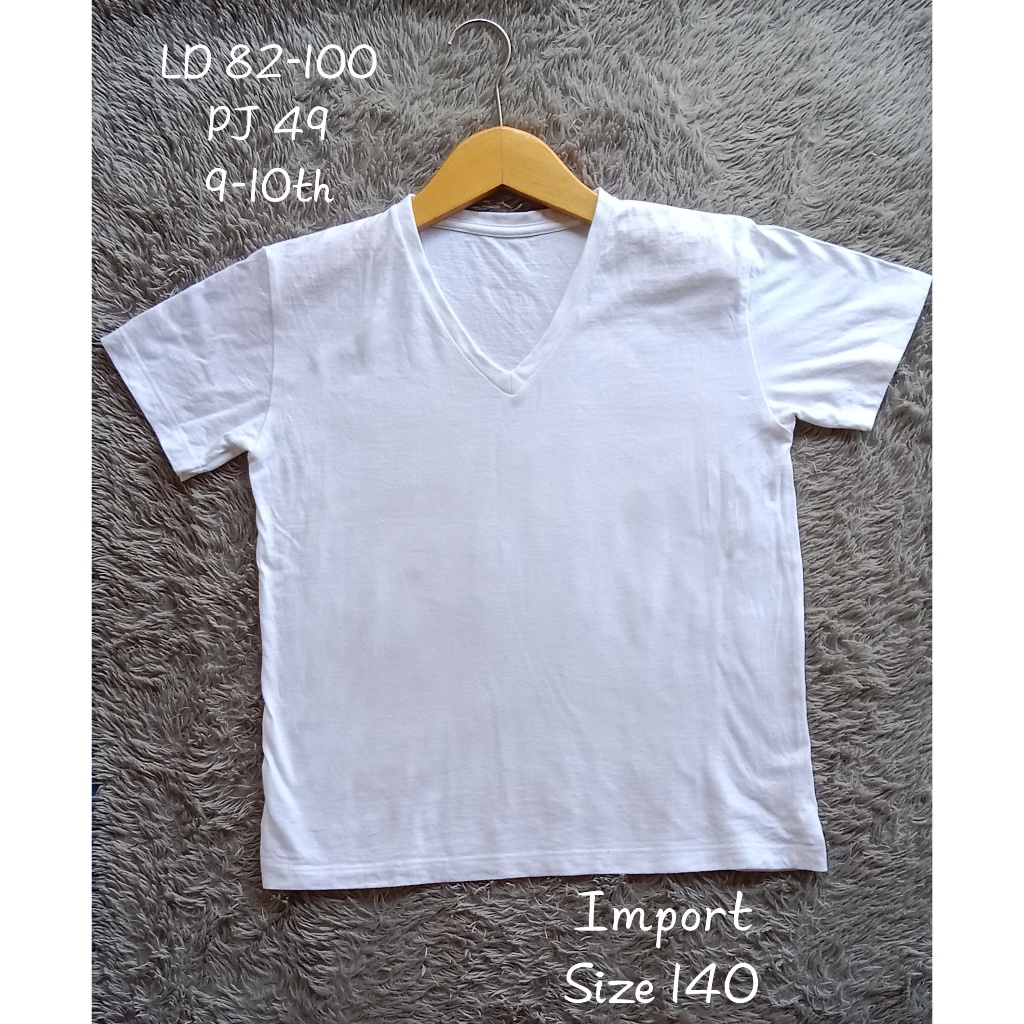 Kaos polos V-neck anak 9-10th NO BRAND thrf