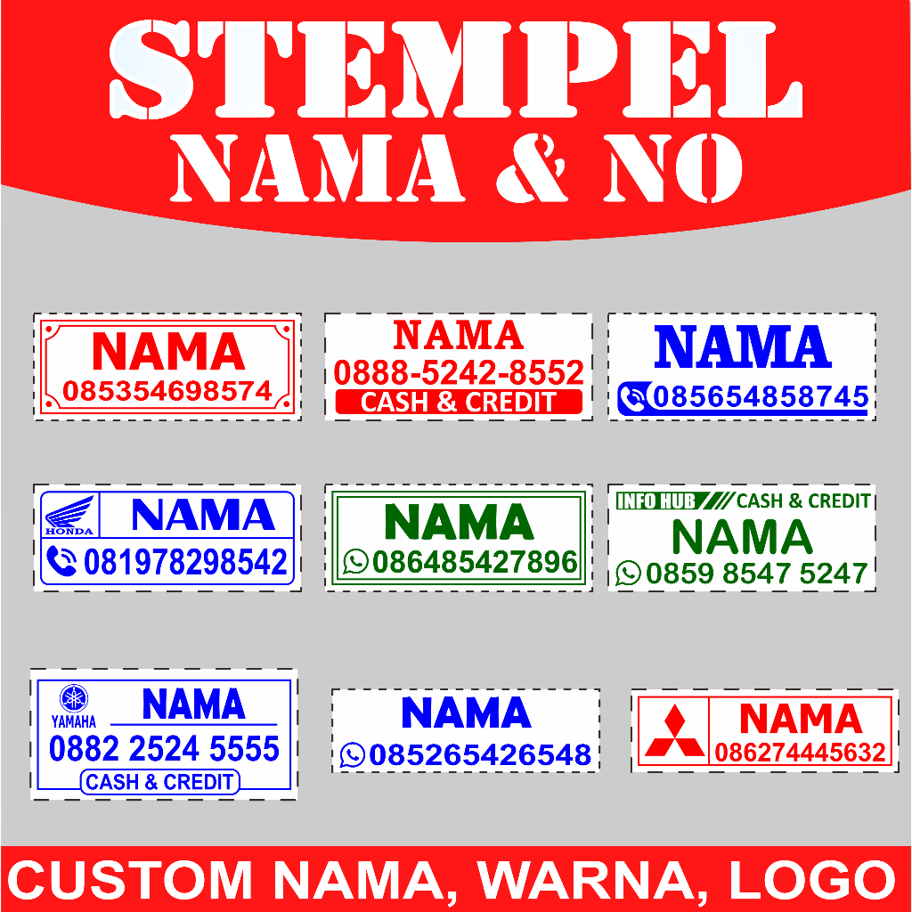 

Stempel Nama & No/Stempel Brosur/Stempel Otomatis/Stempel Custom/Stempel Murah