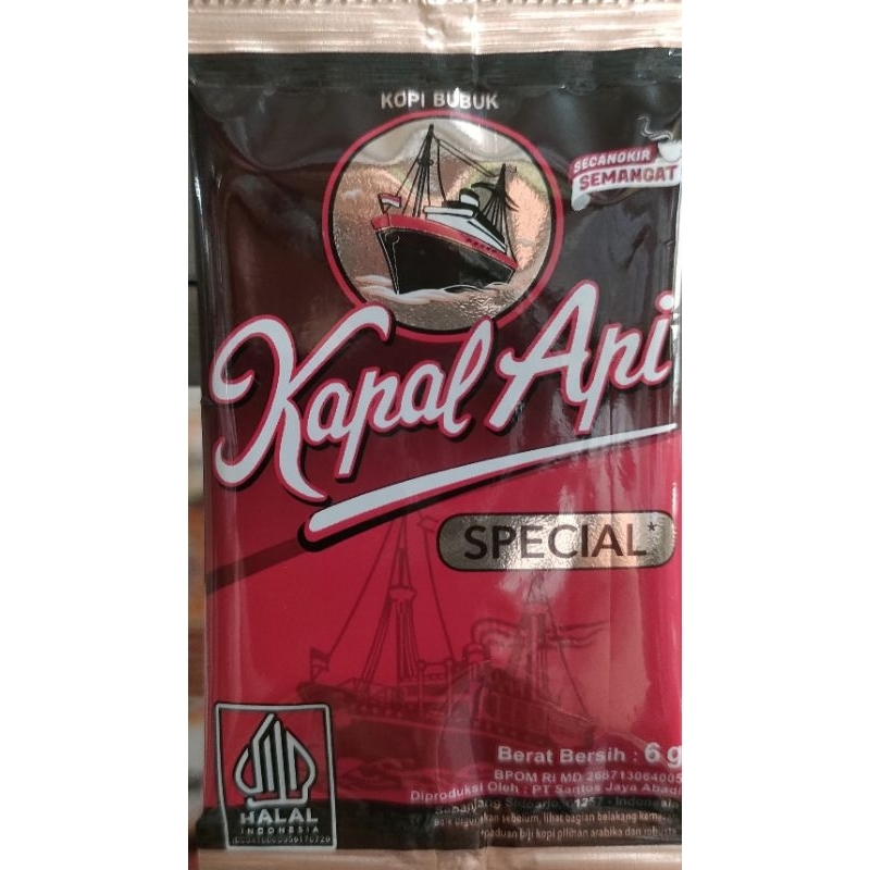 

kopi kapal api special 1 Renteng isi 10 sachet @ 6gr ED 5 sept 25