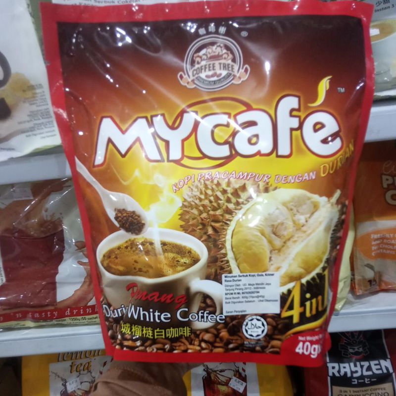

COFEE TRE MYCafe kopi pra campur dengan Durian 4in1 berat bersih 600gr (15pcsX40gr)