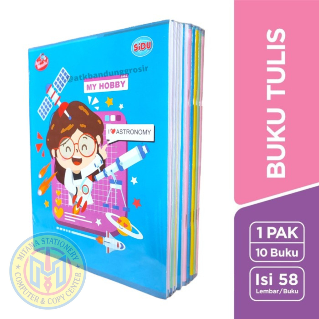 

Buku tulis SIDU 58 Lembar/1 pack isi 10 buku
