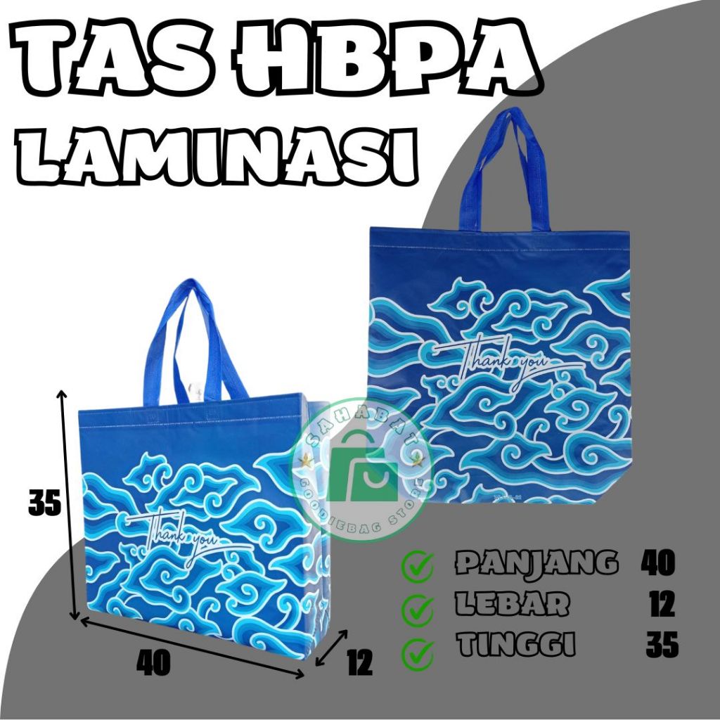 

Tas souvenir laminasi HBPA 40 x 12 x 35 Tas kado souvenir perlusin isi 12pcs