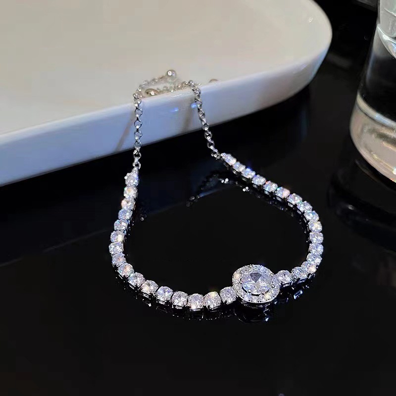 Gelang Serut Perak Asli Wanita Gelang Berlian Emas Putih Cewek Gelang Anti Karat Mewah Perhiasan Pre