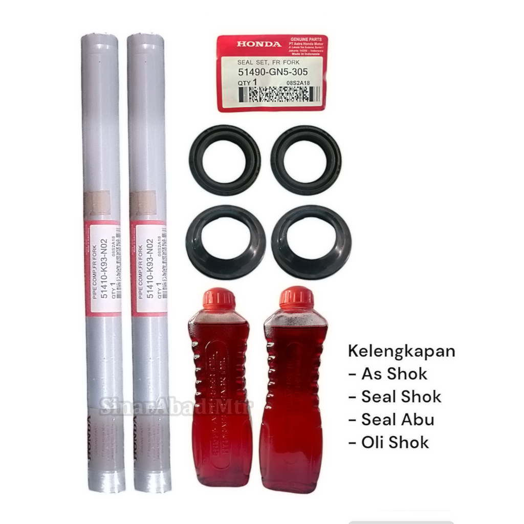 Paket As Shock Breaker Depan + Seal Shock + Seal Abu + Oli Shock Scoopy Beat Esp 2018 - 2019 K93