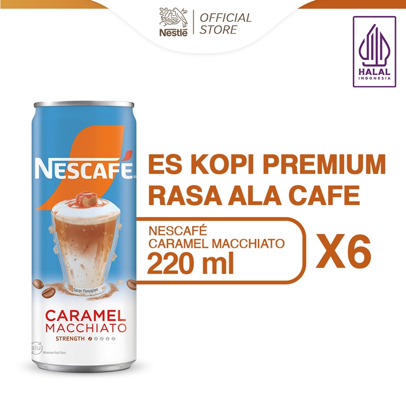 

NESCAFE Kopi Minuman Kaleng Rasa Caramel Macchiato Can 220ml x6