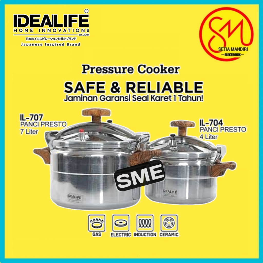 IDEALIFE Panci Presto Cocok Dengan Semua Jenis Kompor - Pressure Cooker