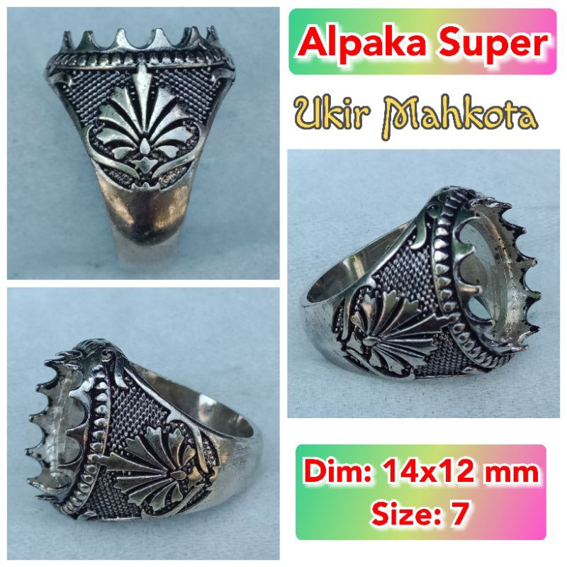 emban batu akik dan permata alpaka super ukir Bali mahkota.03