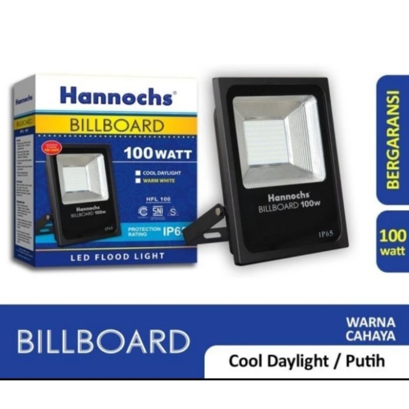 Hannochs Lampu Sorot Floodlight Billboard 100W Cahaya Putih